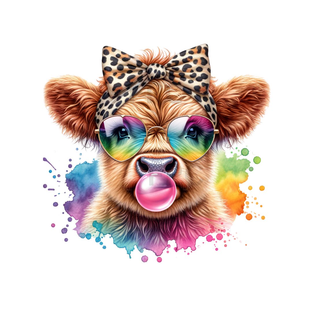 Rainbow Bubblegum Cow