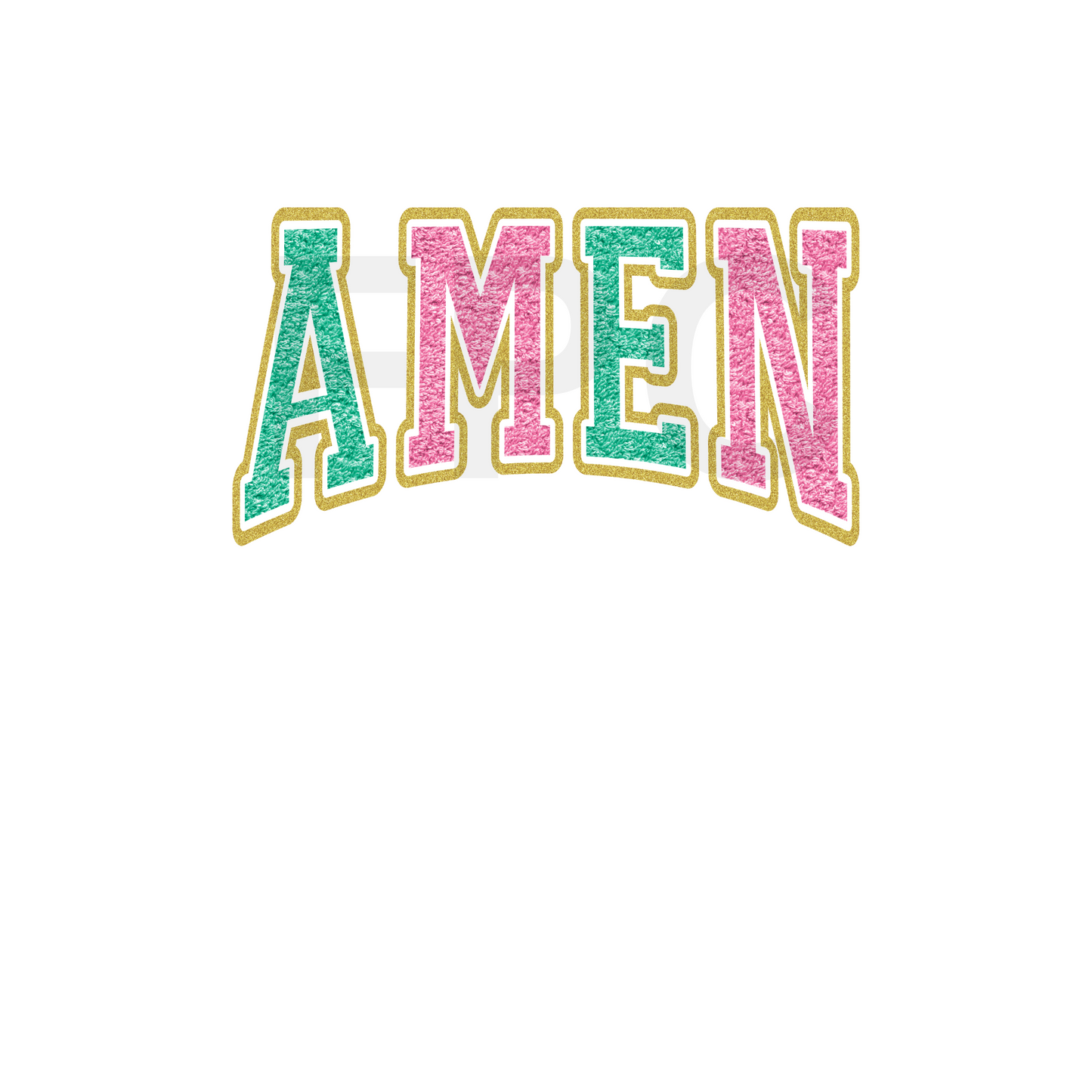 Amen Faux Chenille Patch