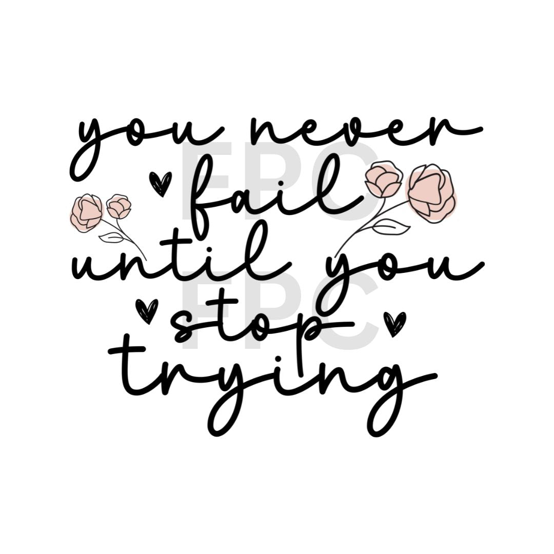 Never Fail Until You Stop Trying