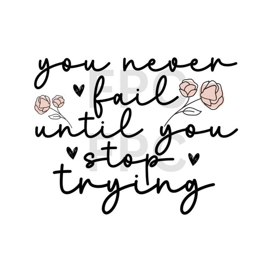 Never Fail Until You Stop Trying