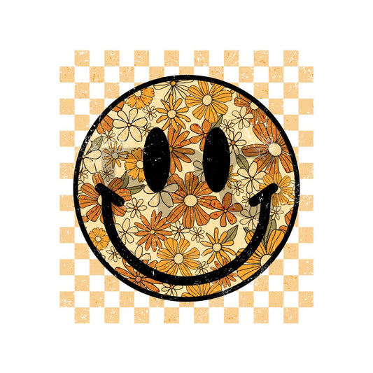 Fall Flowers Smiley (Distressed)