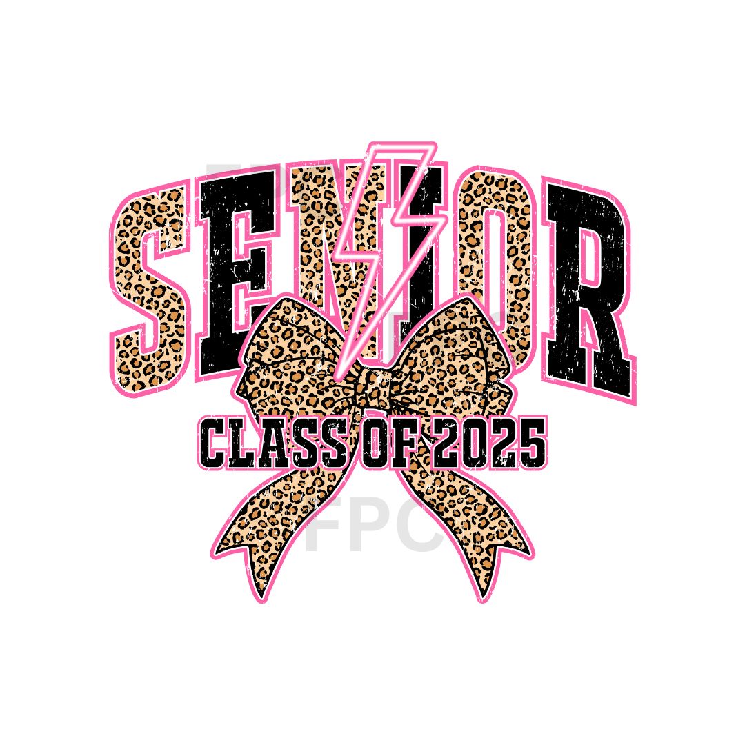 Senior Class of 2025 Cheetah Lightening Bolt (Distressed)