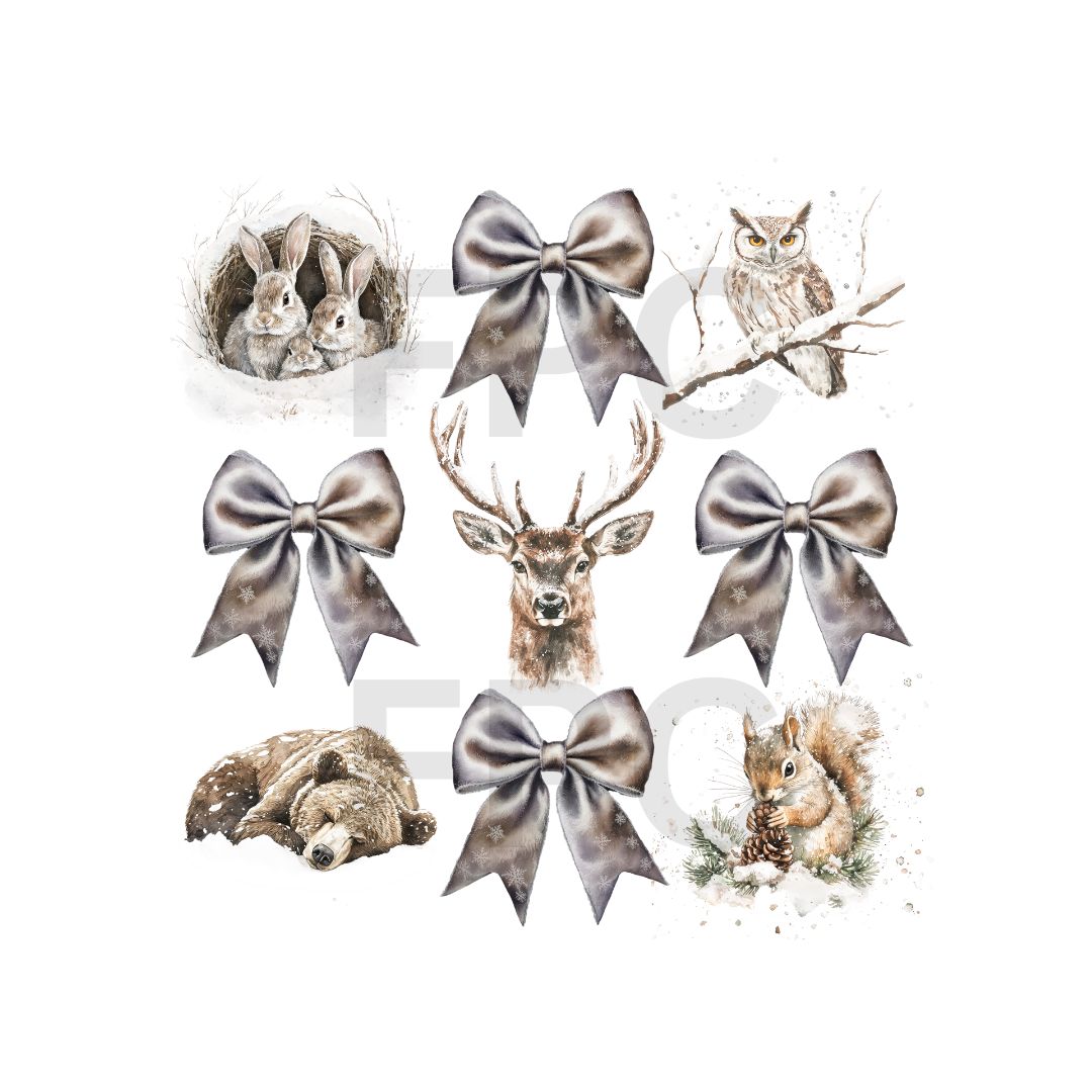 Winter Animals and Bows