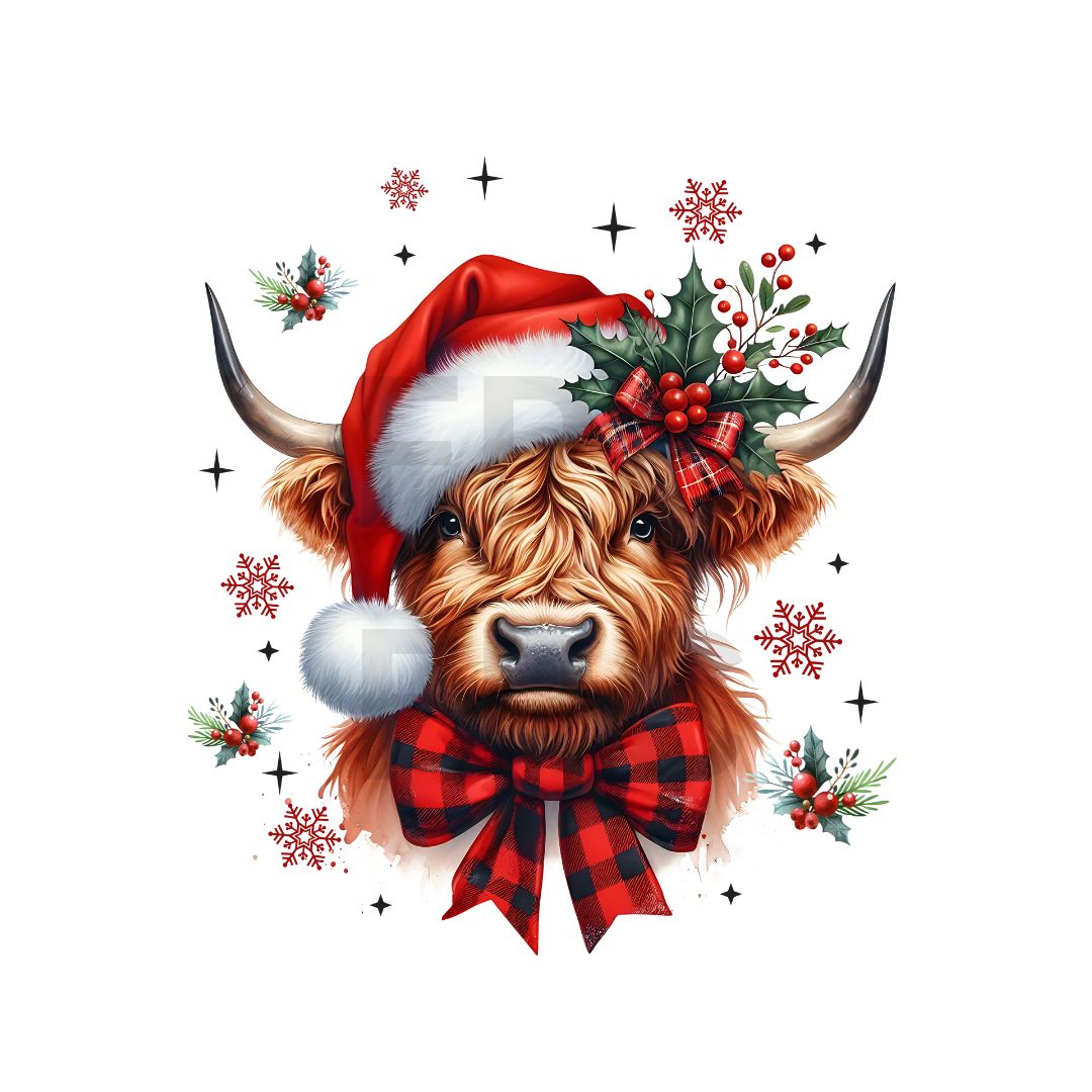 Christmas Highland Cow